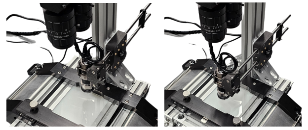 Retracted USB microscope camera and extended